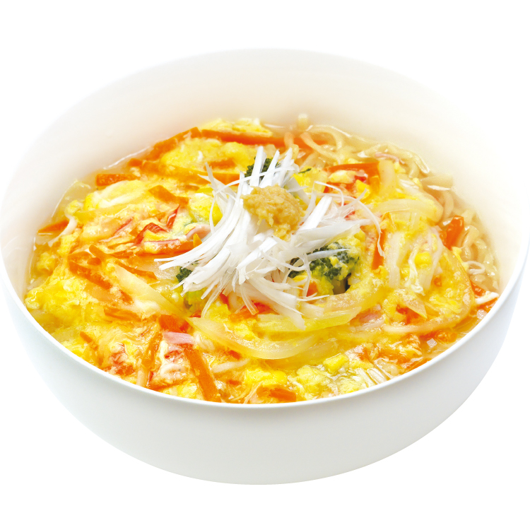 ブロッコリーとカニカマの卵とじあんかけラーメン